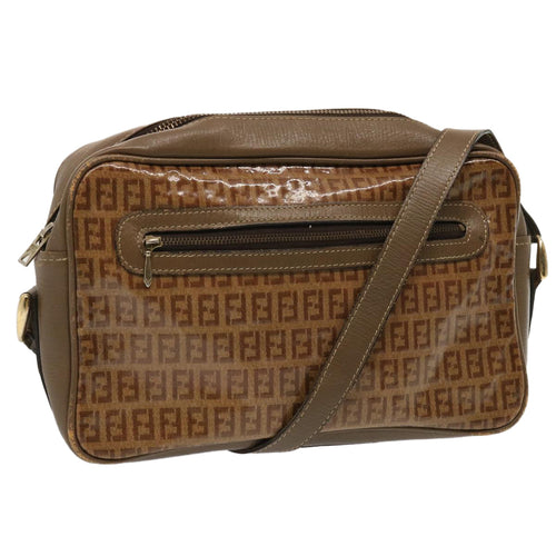FENDI Zucchino Canvas Shoulder Bag Vintage Beigeep4149
