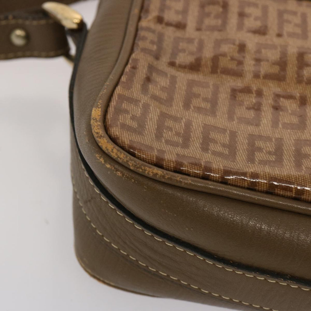 FENDI Zucchino Canvas Shoulder Bag Vintage Beigeep4149