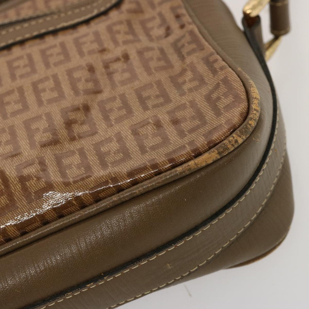 FENDI Zucchino Canvas Shoulder Bag Vintage Beigeep4149