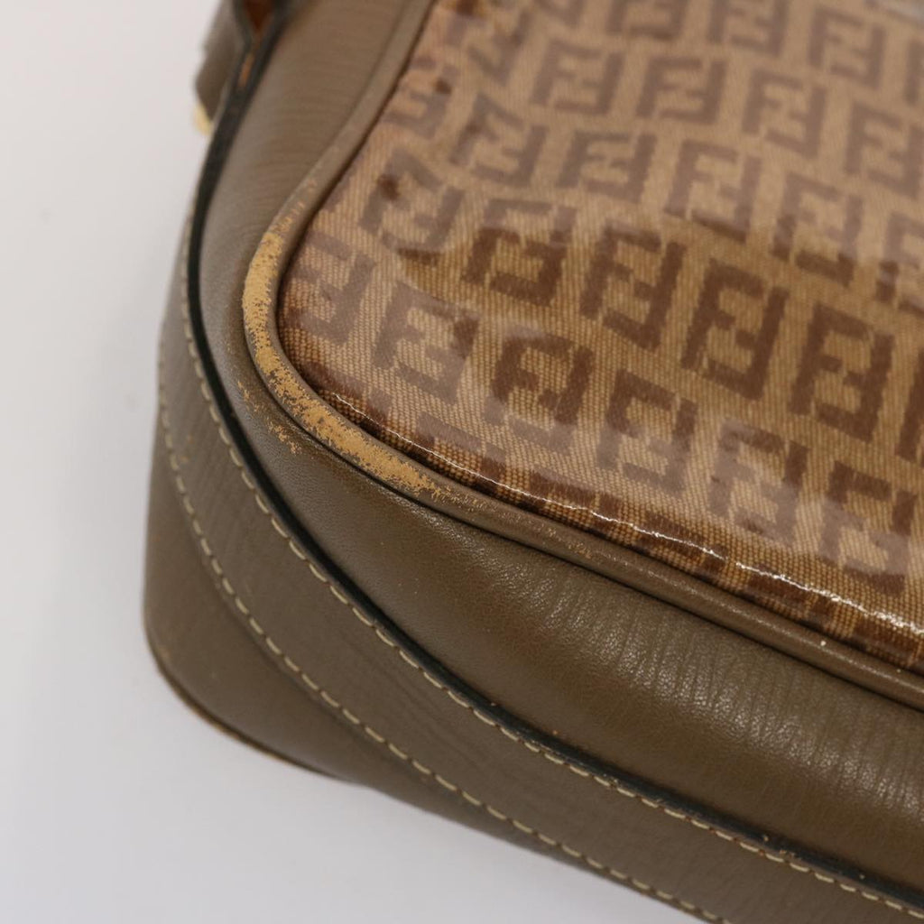 FENDI Zucchino Canvas Shoulder Bag Vintage Beigeep4149