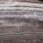 FENDI Zucchino Canvas Shoulder Bag Vintage Beigeep4149