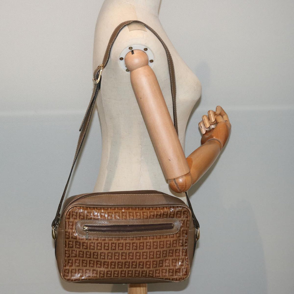 FENDI Zucchino Canvas Shoulder Bag Vintage Beigeep4149