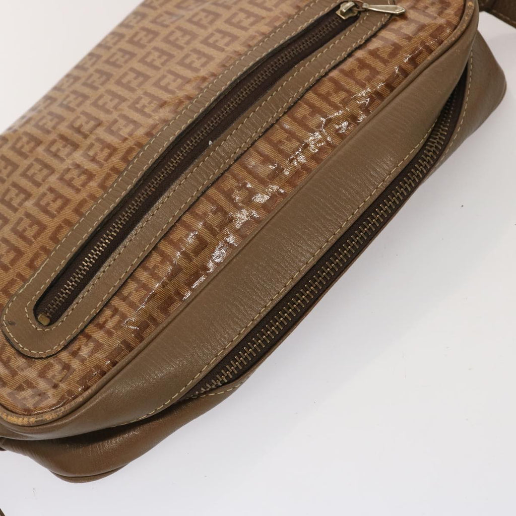 FENDI Zucchino Canvas Shoulder Bag Vintage Beigeep4149