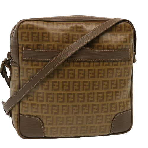 FENDI Zucchino Canvas Shoulder Bag Vintage Beigeep4154
