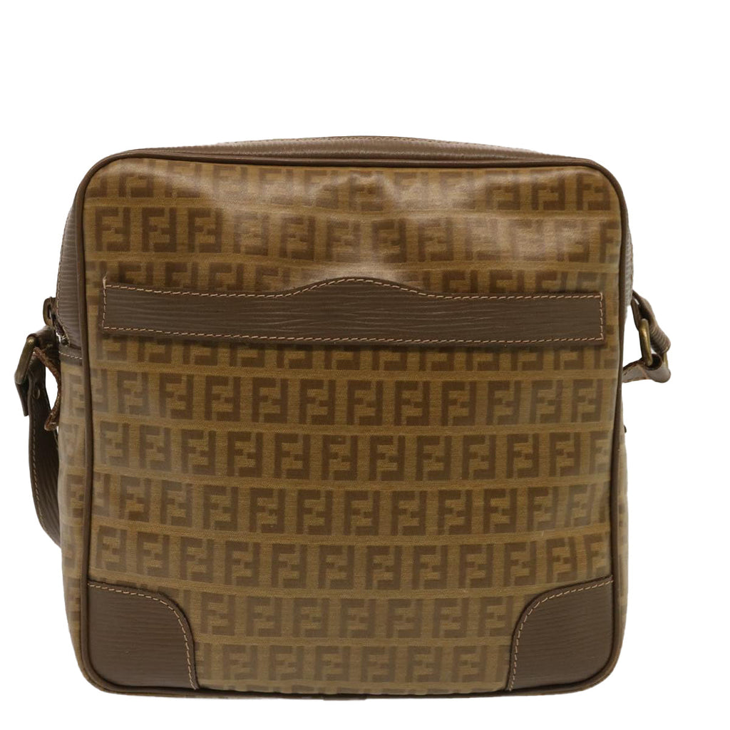 FENDI Zucchino Canvas Shoulder Bag Vintage Beigeep4154