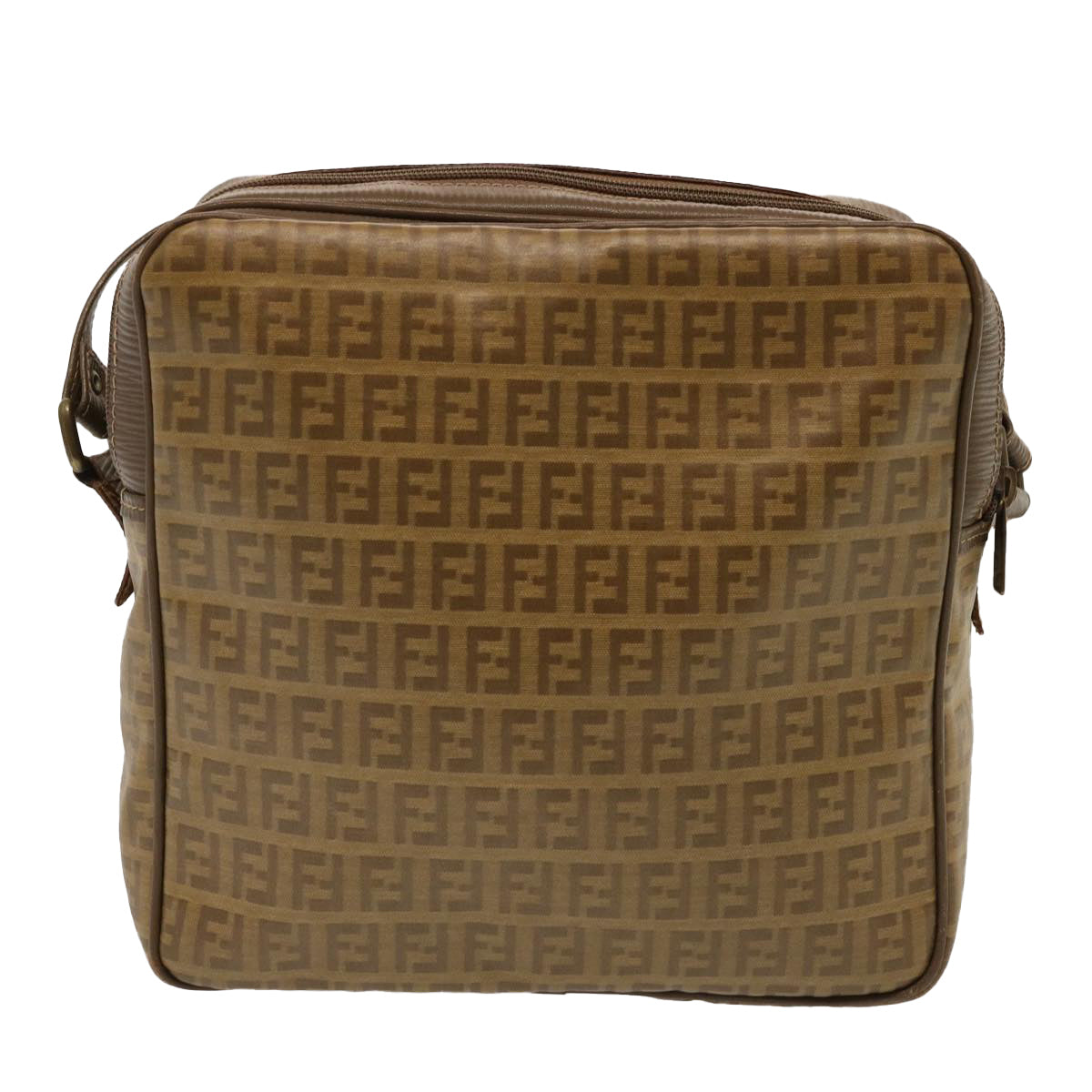 FENDI Zucchino Canvas Shoulder Bag Vintage Beigeep4154