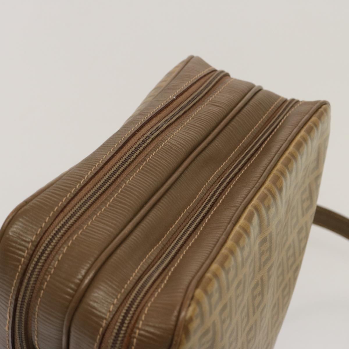 FENDI Zucchino Canvas Shoulder Bag Vintage Beigeep4154
