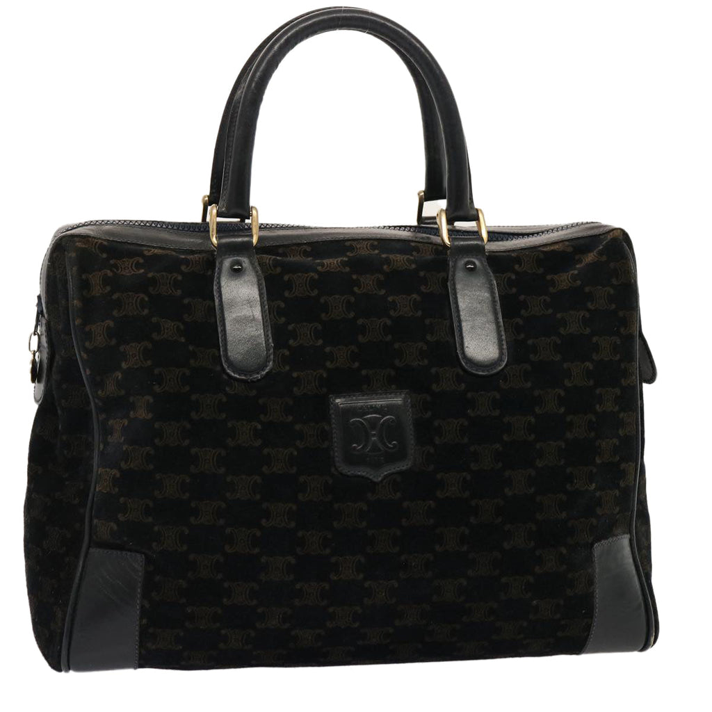 CELINE Macadam Canvas Boston Bag Black  ep4156