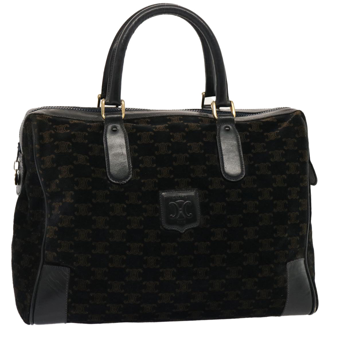 CELINE Macadam Canvas Boston Bag Black  ep4156