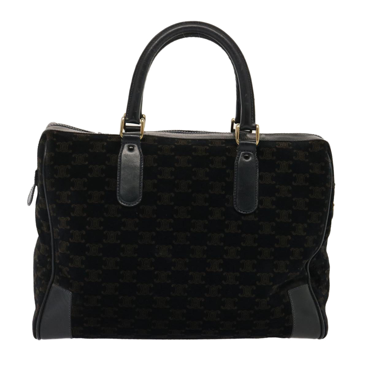 CELINE Macadam Canvas Boston Bag Black  ep4156