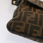 FENDI Zucca Canvas Shoulder Bag Brown Blackep4177