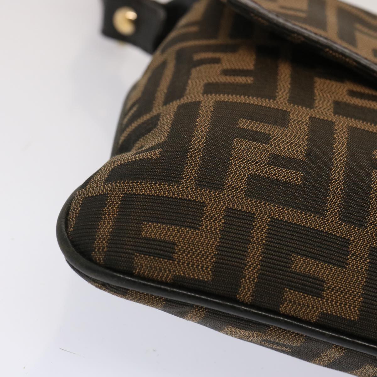 FENDI Zucca Canvas Shoulder Bag Brown Blackep4177
