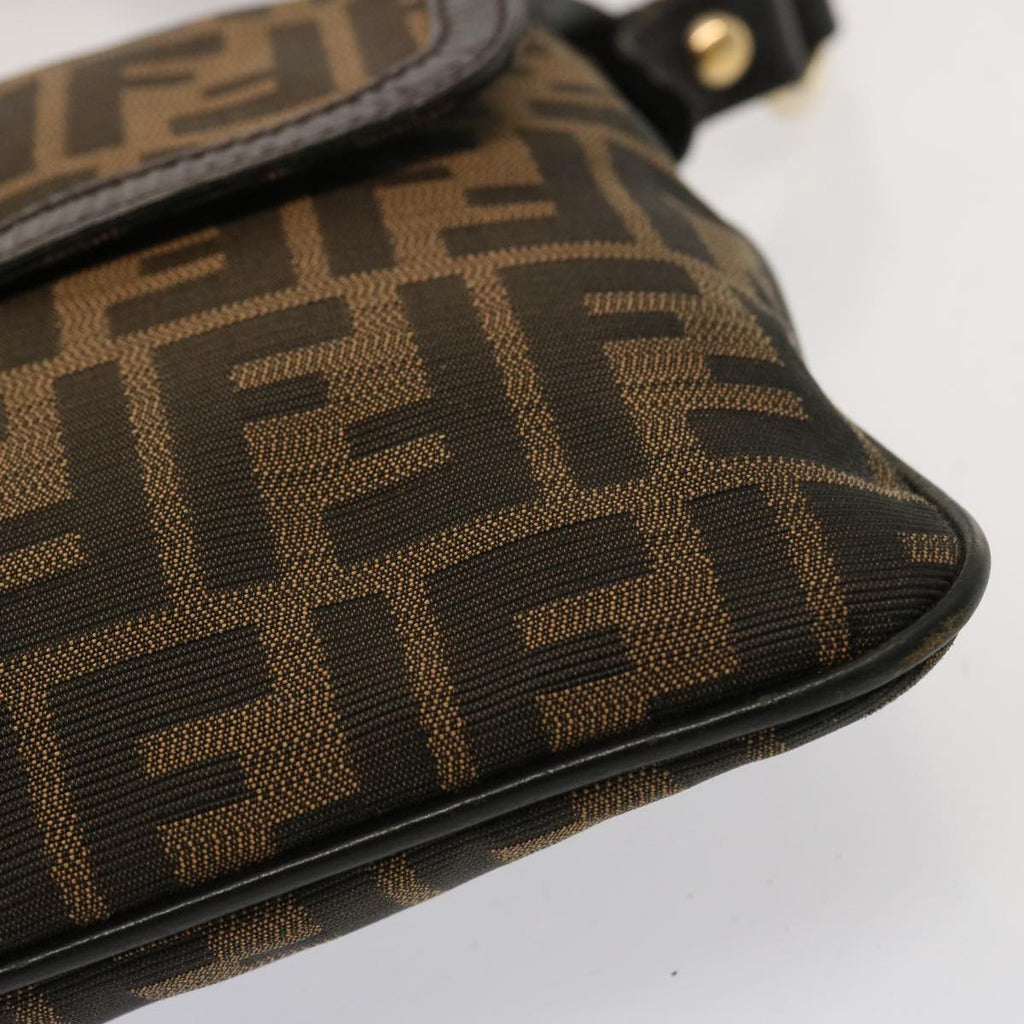 FENDI Zucca Canvas Shoulder Bag Brown Blackep4177