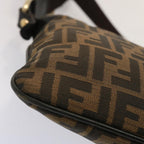 FENDI Zucca Canvas Shoulder Bag Brown Blackep4177