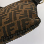 FENDI Zucca Canvas Shoulder Bag Brown Blackep4177
