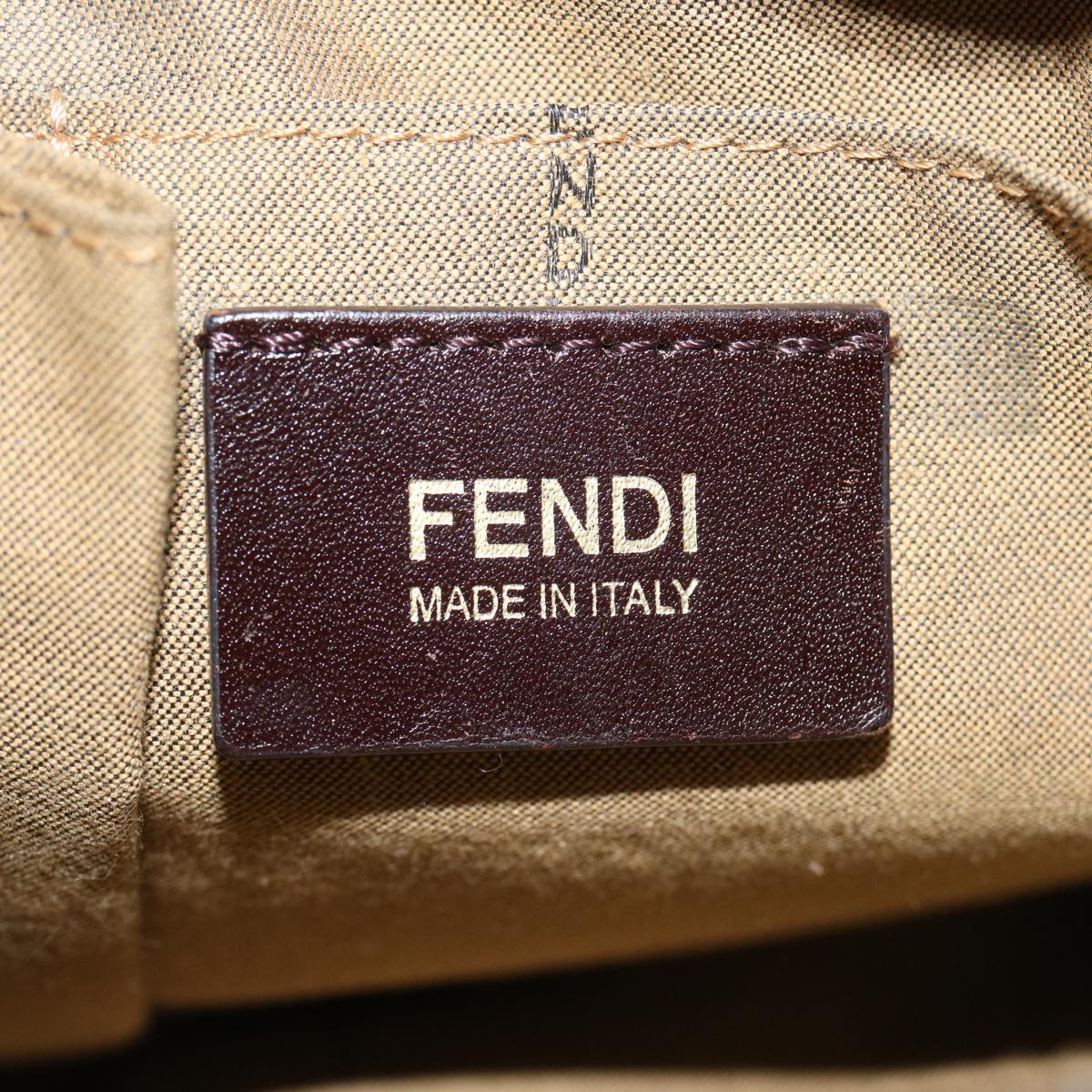 FENDI Zucca Canvas Shoulder Bag Brown Blackep4177