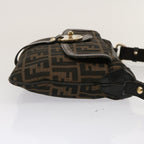 FENDI Zucca Canvas Shoulder Bag Brown Blackep4177