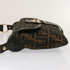 FENDI Zucca Canvas Shoulder Bag Brown Blackep4177