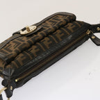 FENDI Zucca Canvas Shoulder Bag Brown Blackep4177