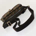 FENDI Zucca Canvas Shoulder Bag Brown Blackep4177
