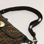 FENDI Zucca Canvas Shoulder Bag Brown Blackep4177