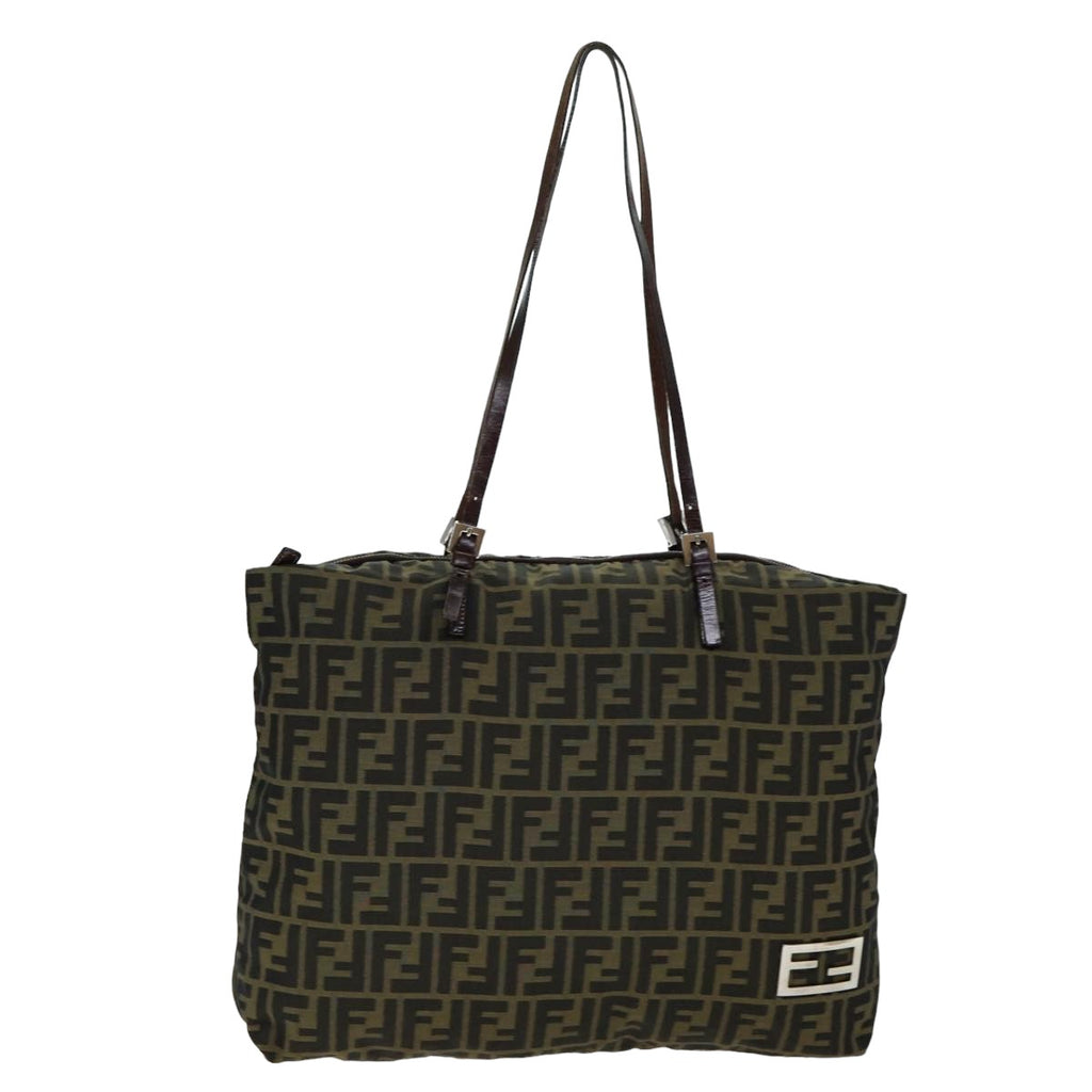 FENDI Zucca Canvas Tote Bag Black Brownep4185