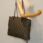 FENDI Zucca Canvas Tote Bag Black Brownep4185