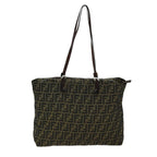 FENDI Zucca Canvas Tote Bag Black Brownep4185