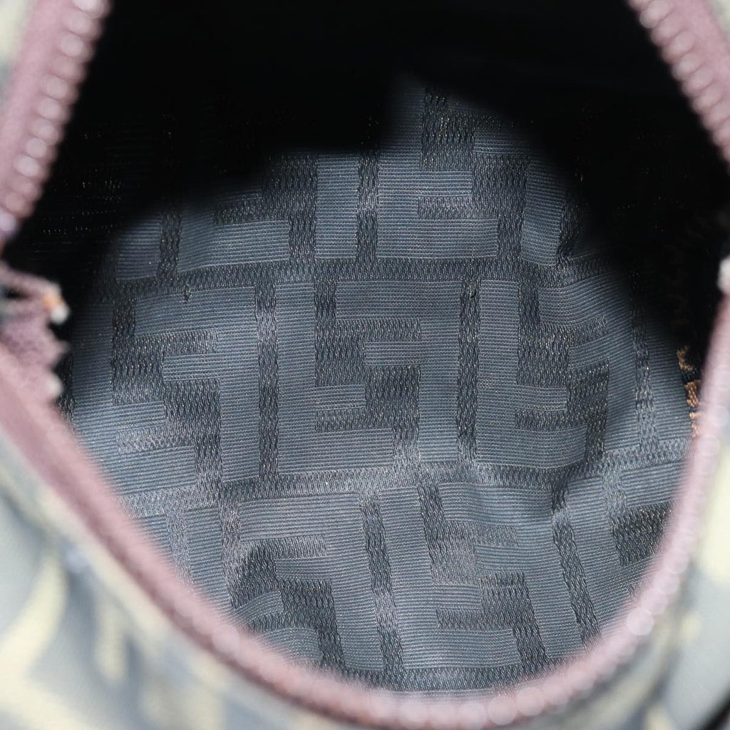 FENDI Zucca Canvas Hand Bag Black Brownep4208