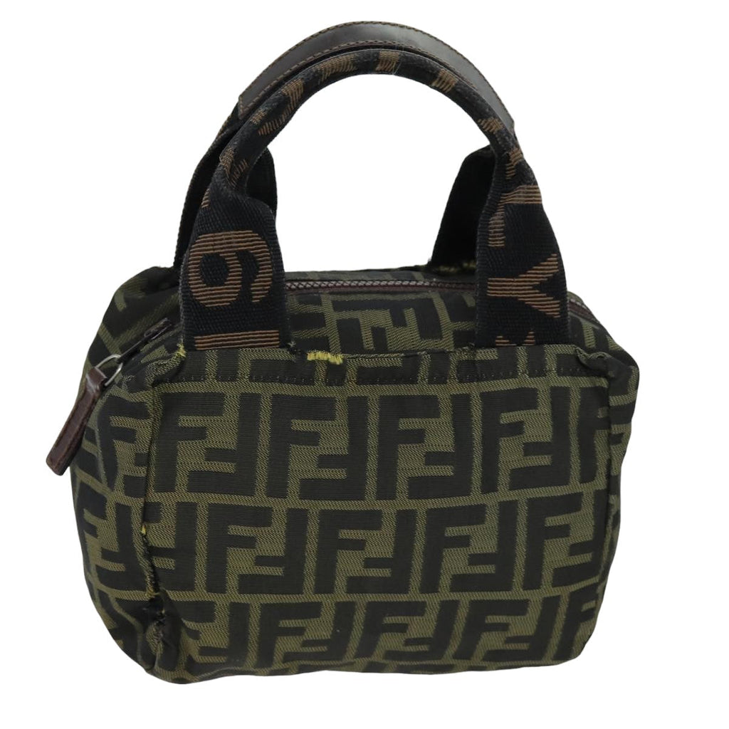 FENDI Zucca Canvas Hand Bag Black Brownep4208