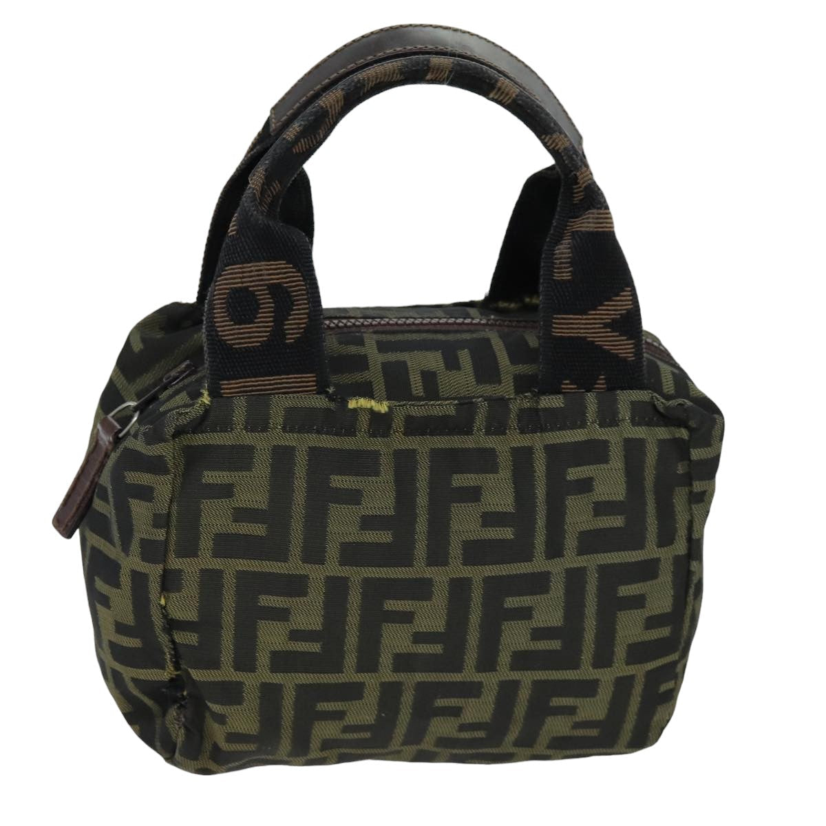 FENDI Zucca Canvas Hand Bag Black Brownep4208