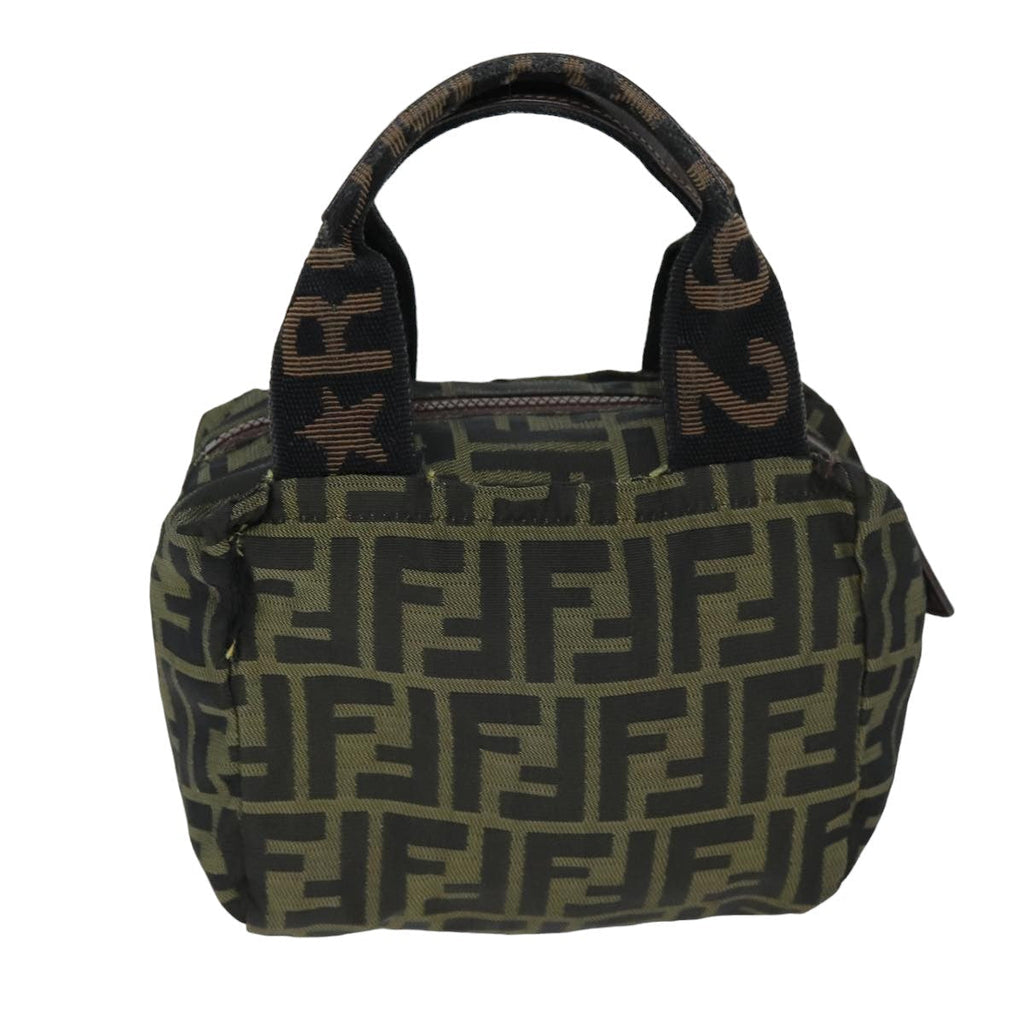 FENDI Zucca Canvas Hand Bag Black Brownep4208