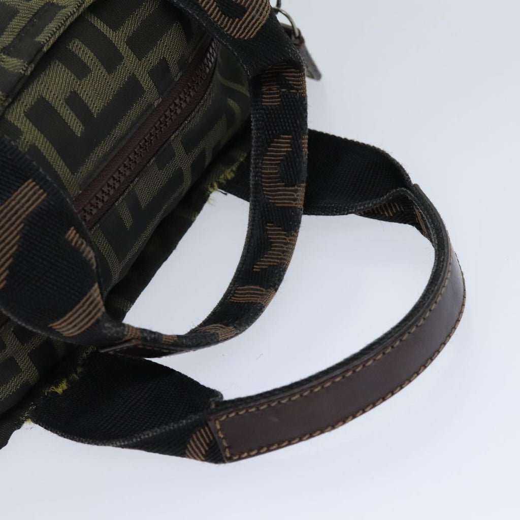 FENDI Zucca Canvas Hand Bag Black Brownep4208