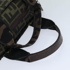 FENDI Zucca Canvas Hand Bag Black Brownep4208