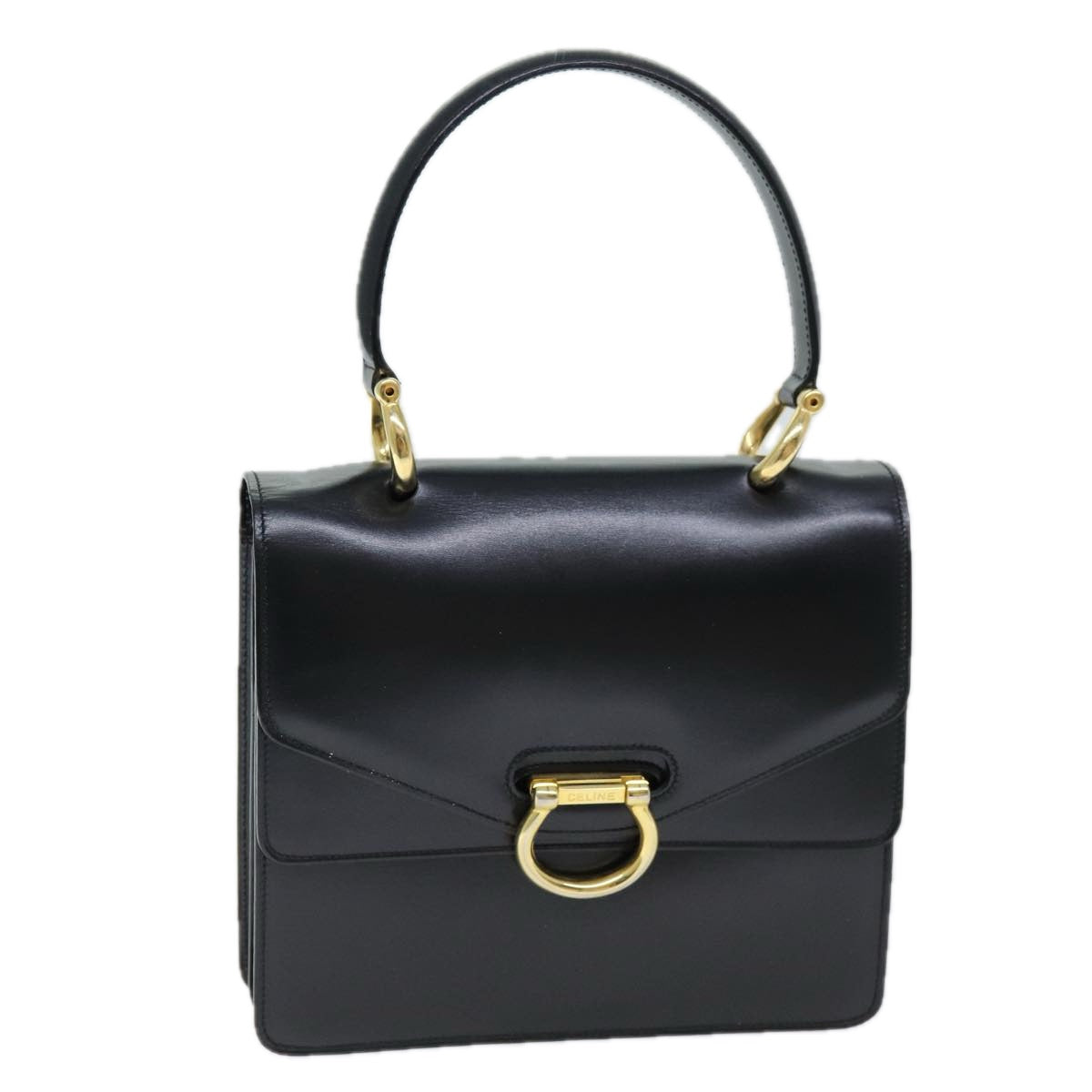 CELINE Hand Bag Leather Black  ep4220