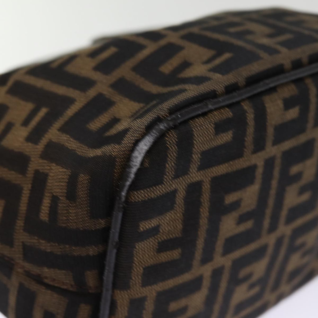 FENDI Zucca Canvas Mamma Baguette Shoulder Bag Black Brownep4223
