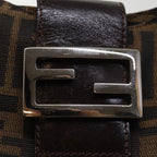 FENDI Zucca Canvas Mamma Baguette Shoulder Bag Black Brownep4223