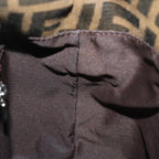 FENDI Zucca Canvas Mamma Baguette Shoulder Bag Black Brownep4223