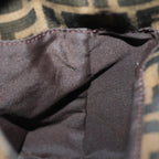 FENDI Zucca Canvas Mamma Baguette Shoulder Bag Black Brownep4223