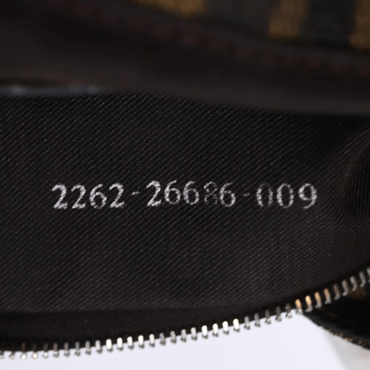 FENDI Zucca Canvas Mamma Baguette Shoulder Bag Black Brownep4223