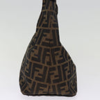 FENDI Zucca Canvas Mamma Baguette Shoulder Bag Black Brownep4223