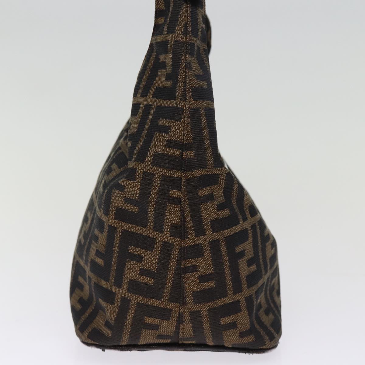 FENDI Zucca Canvas Mamma Baguette Shoulder Bag Black Brownep4223