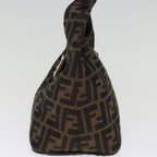 FENDI Zucca Canvas Mamma Baguette Shoulder Bag Black Brownep4223