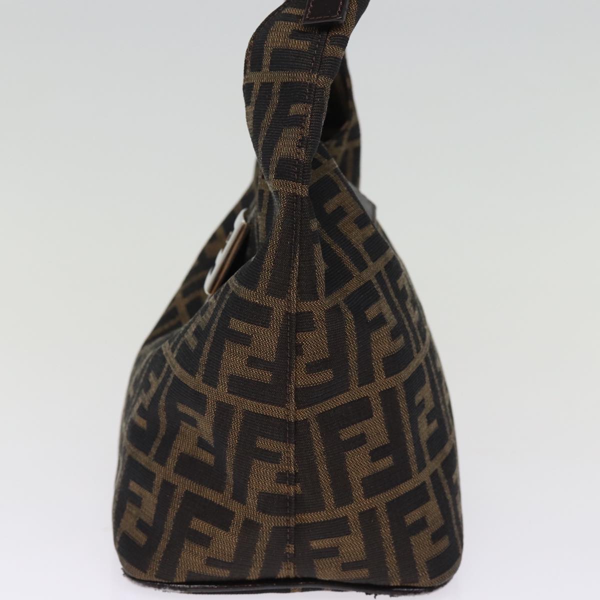 FENDI Zucca Canvas Mamma Baguette Shoulder Bag Black Brownep4223