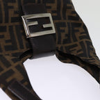 FENDI Zucca Canvas Mamma Baguette Shoulder Bag Black Brownep4223