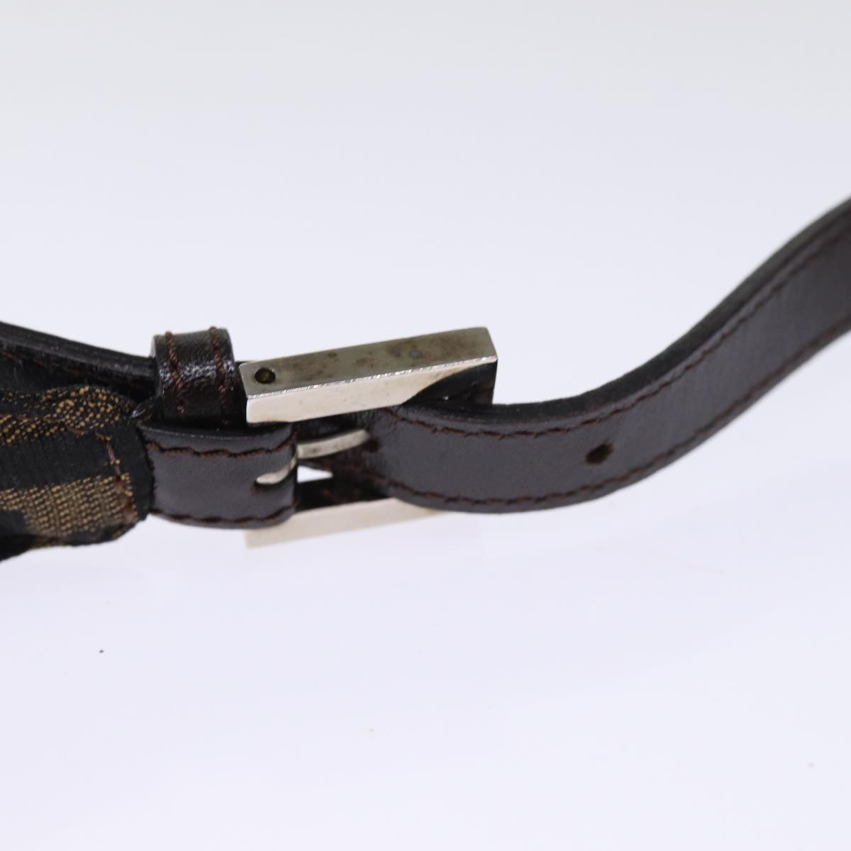 FENDI Zucca Canvas Mamma Baguette Shoulder Bag Black Brownep4223