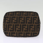FENDI Zucca Canvas Mamma Baguette Shoulder Bag Black Brownep4223