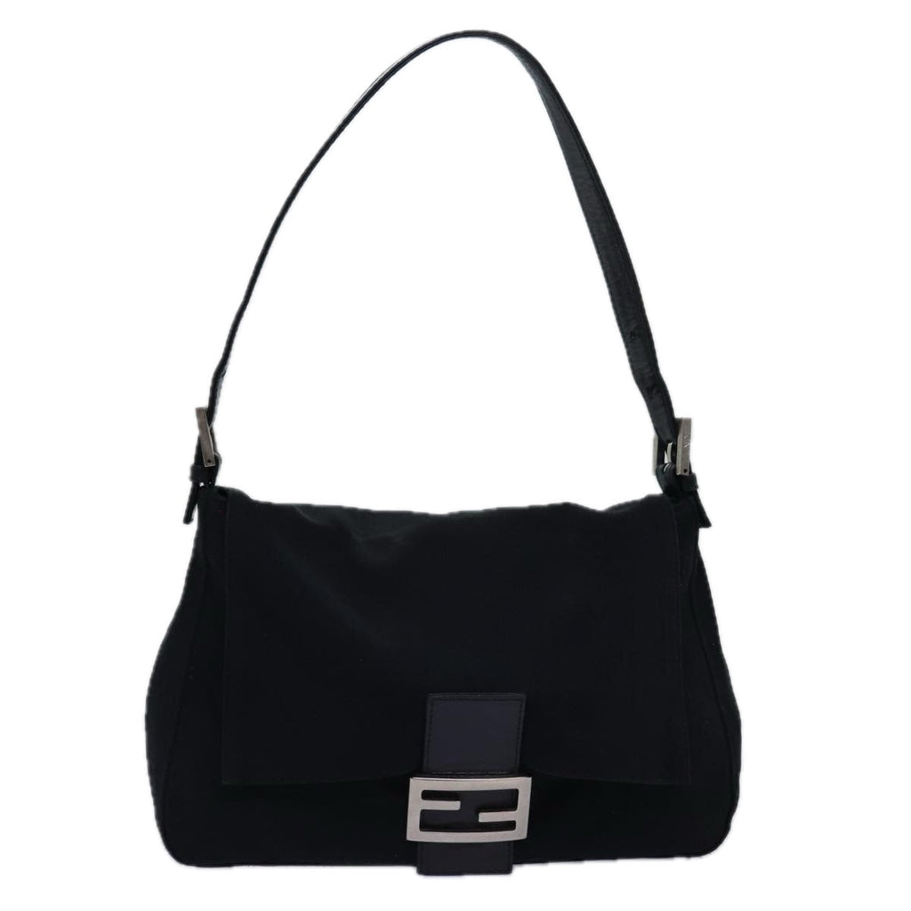 FENDI Mamma Baguette Shoulder Bag Nylon Blackep4266