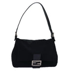 FENDI Mamma Baguette Shoulder Bag Nylon Blackep4266