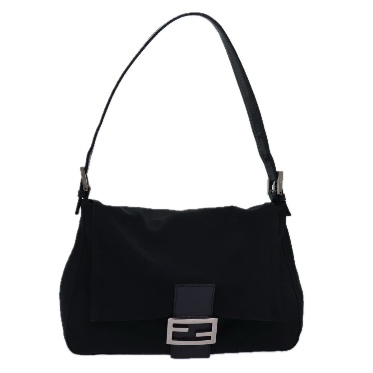 FENDI Mamma Baguette Shoulder Bag Nylon Blackep4266
